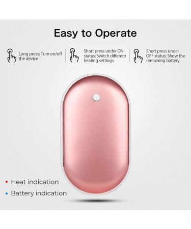 SkyGenius Rechargeable Hand Warmer, 5200mA Reusable Electric Pocket USB Hand Warmers/Power Bank, for Raynauds, Outdoors, Winter Rose - Buy Online on GoSupps.com