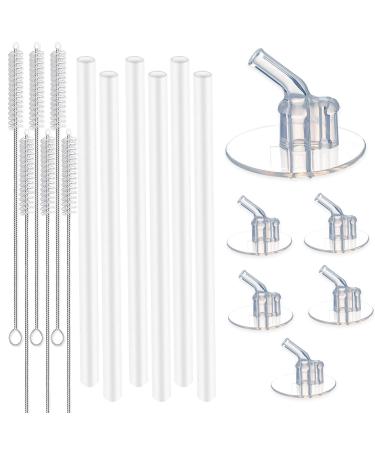Replacement Straws for Thermos Funtainer 12 Ounce Bottle 18 Pcs Silicone Water Bottle Straws Cleaning Brushes Set Safe to Use for Toddler and Kids