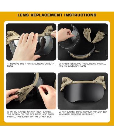 DoxiGlobal Tactical Fast Helmet Flip Goggles - Anti-Fog Glasses for Airsoft & Paintball Shooting | Fits Rail 19-21mm | Black - Buy Online on GoSupps.com