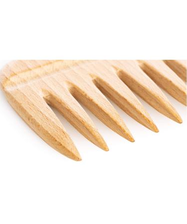 Remos Wooden Comb - 9cm Beech Wood Handcrafted Comb with Handle Notch | International Shipping Available - Buy Online on GoSupps.com