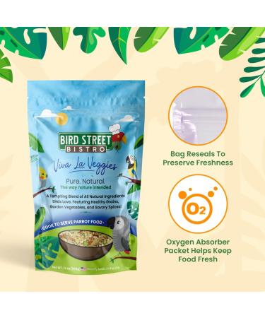 Bird Street - Parrot Food - Parakeet Food - Cockatiel Food - Cooks in 3-15 min w/ Natural & Organic Grains - Legumes - Non-GMO Fruits, Vegetables, & Health Orientated Spices  - 14 OZ - Buy Online on GoSupps.com