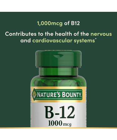 Nature's Bounty Energy & Vitality Bundle: Vitamin B12 1000 Mcg Supplements (200 Count) for Energy Metabolism + Iron 65 Mg Tablets (100 Count) for Cellular Energy & Red Blood Cell Support - Buy Online on GoSupps.com