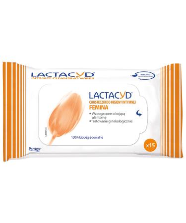 Lactacid Femina Wet Wipes for Intimate Care - Enriched with Soothing Allantoin - 15 pieces
