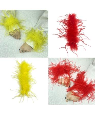 hgnxa Wrist Feather Cuffs Feather Wristband Feather Slap Bracelet Fashion Cuff Ponytail Holder Hair Tie Black - Buy Online on GoSupps.com