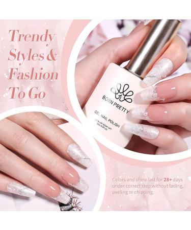 Born Pretty Pearl Gel Nail Polish | White Pearlescent Shell Shimmer | Silver Glitter Soak Off UV LED Curing for Salon & DIY Manicure - Buy Online on GoSupps.com