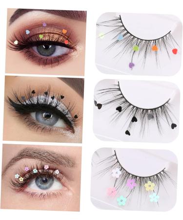 Beavorty 3 Pairs sequin false eyelashes pride outfit cosplay lashes color lashes fake lashes natural colored eyelashes pride makeup colored lashes flower stickers girl Miss Imitation - Buy Online on GoSupps.com