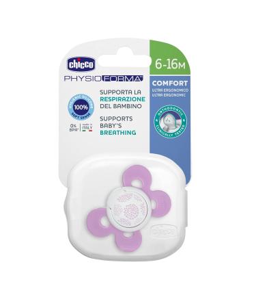 Chicco Physioforma Comfort Pacifier 6-16 Months - Silicone Sucker for Healthy Development | Pink - Buy Online on GoSupps.com