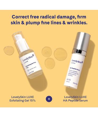 LovelySkin LUXE Exfoliating Gel - 15% Facial Exfoliant with Dead Sea Minerals & Vitamin C | Reduces Fine Lines Wrinkles & Enlarged Pores - 1 oz - Buy Online on GoSupps.com