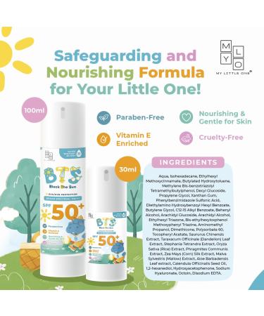 MyLO BTS SPF 50 Sunscreen | Broad-Spectrum UVA & UVB Protection | Nourishing Moisturizer for All Skin Types | Paraben-Free & Water Resistant | 30ml - Buy Online on GoSupps.com