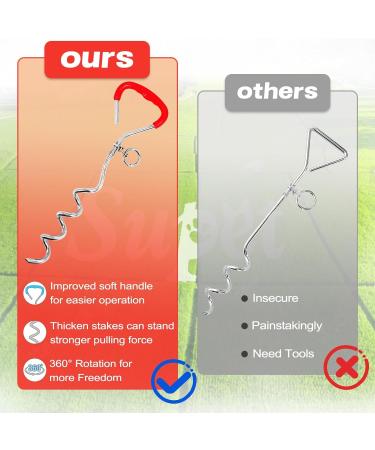 Super Floor Anchor Dog Leash | Earth Anchor & Skewers for Large Dogs | Red Spike for Beach Use - Buy Online on GoSupps.com