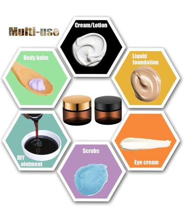 Buy Gzcaiyun 4 PCS 50ml Glass Containers with Lids for Creams & Oils | Refillable Cosmetic Jars + 4 Spatulas - Buy Online on GoSupps.com