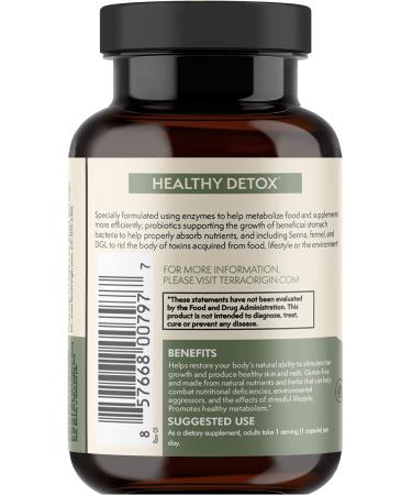 TERRA ORIGIN Detox Cleanse Probiotics 30 Veggie Capsules | 5B CFU | Metabolism Booster with Licorice Root, Amla Fruit, Senna Leaf, Ginger Root | Natural Digestive Support - Buy Online on GoSupps.com