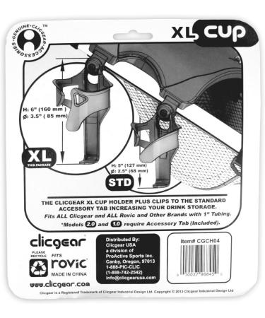 Clicgear Cup Holder XL - Black | Convenient Golf Trolley Accessory - Buy Online on GoSupps.com