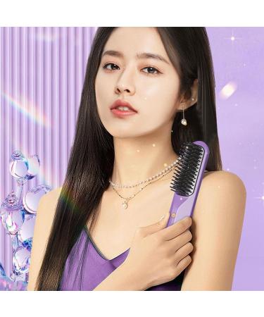 1/2 Cordless Hair Straightening Comb - Portable Ionic Brush with 3 Heat Settings | USB Rechargeable Anti-Scald Straightener for Curly Hair - Buy Online on GoSupps.com
