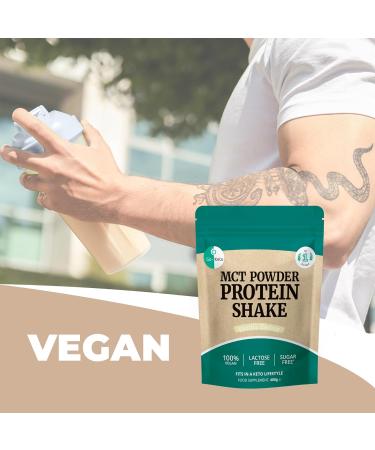 Go-Keto MCT Vegan Protein Shake Vanilla Powder 400g | TCM Coconut Oil Keto Diet | Vegan Pea & Rice Protein Best Amino Acid Profile | Sugar & Lactose Free - Buy Online on GoSupps.com