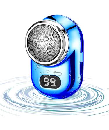 Portable Electric Shaver for Men - Rechargeable Waterproof Travel Shaver & Trimmer (Blue - Buy Online on GoSupps.com