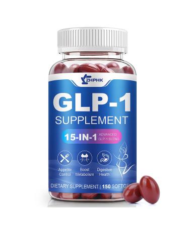 GLP-1 Supplement Natural Activator Formula GLP1 for Women & Men, with Probiotic, Hops, Green Tea for Energy, Gut Health, Hunger & Metabolism Support, 150 Count 150 Count (Pack of 1)