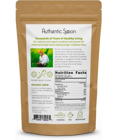 Organic Neem Powder - Lab Tested | 8 oz | Eco Kraft Bag | 100% Raw from India - Ayurvedic Skin Care & Hair Detox - Buy Online on GoSupps.com