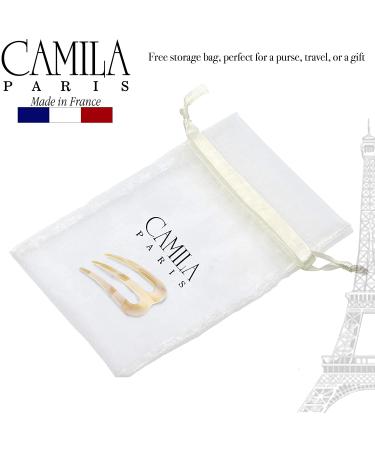 Camila Paris CP2973 White Wavy Hair Pin French Twist Stick Clip | Handmade in France | 3-Prong Hair Fork for Women - Buy Online on GoSupps.com