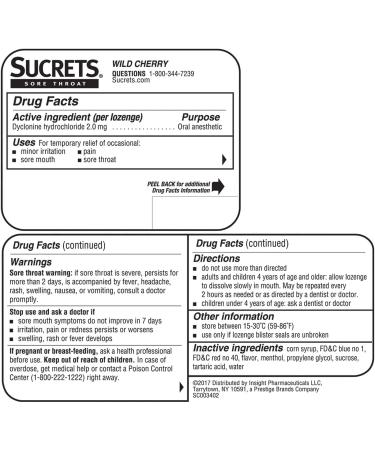 Sucrets Sore Throat Lozenges - Wild Cherry Flavor | 18 Count Each | Pack of 5 | Buy Internationally - Buy Online on GoSupps.com