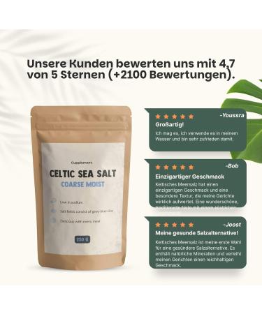  Cupplement Cupplement - Celtic Sea Salt 250 Grams - Premium Quality - Coarse Salt - Buy Online on GoSupps.com