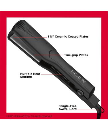 Revlon Smooth & Straight 1.5 Ceramic Flat Iron for Fast, Smooth Styles - Buy Online on GoSupps.com