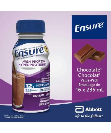 Ensure High Protein 16g Ready-to-Drink Nutritional Supplement Chocolate 6 x 235 ml & High Protein Meal Replacement Complete Balanced Nutrition Chocolate 6 x 235 mL - Buy Online on GoSupps.com