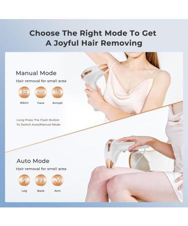 LUBEX 21J Laser Hair Removal Device - 3-in-1 IPL System for Women/Men - 9 Energy Levels - 999,900 Flashes - Perfect Hair Removal for Legs, Bikini, Face - Gold - Buy Online on GoSupps.com