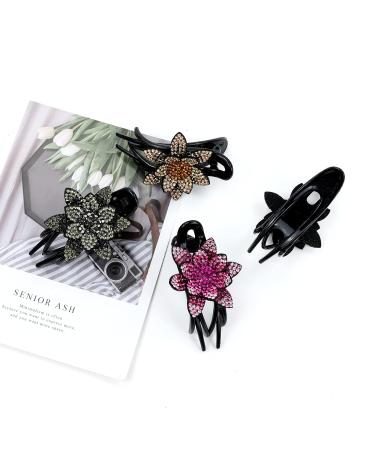 Dizila 4 Pack Luxury Glitter Sparkly Rhinestone Flower Hair Claws - Hair Accessories for Women & Girls - Buy Online on GoSupps.com