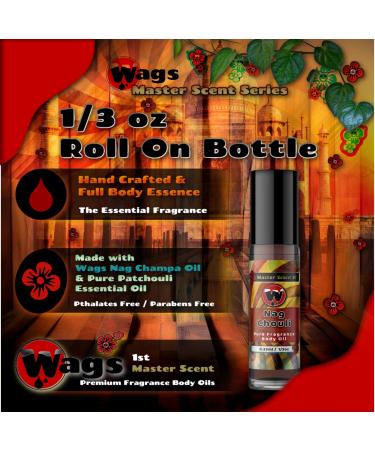 Nag Champa & Patchouli Essential Perfume Oil | WagsMarket | Roll-On & Glass Bottles (0.33oz - 4oz) | International Shipping - Buy Online on GoSupps.com