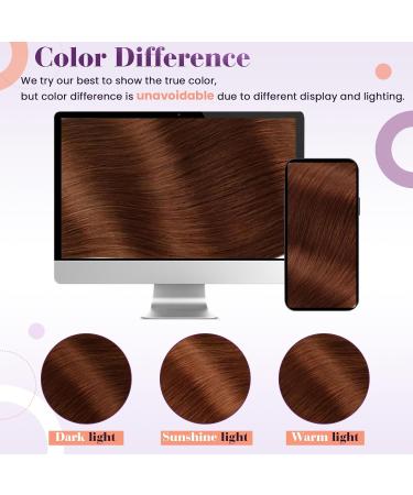 Laavoo Clip-In Extensions - Real Auburn Brown Remy Hair | 40cm 105g Double Tress Clip-Ins | Premium Quality Red Brown Extensions - Buy Online on GoSupps.com
