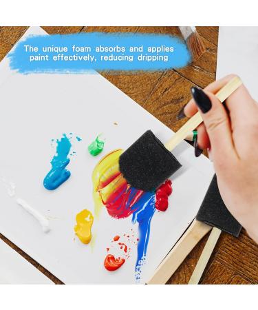100 Pack 2 Foam Paint Brushes with Wood Handles - Perfect for Stains, Varnishes, Acrylics, Crafts & Art - Buy Online on GoSupps.com