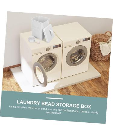 Baluue 2 Sets Washing Storage Bucket Stackable Storage Drawers Laundry White Wrought Iron - Buy Online on GoSupps.com