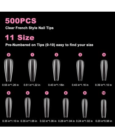 Buy Ywinler Artificial Long Coffin Nail Tips - False Nails with Box Clipper & File for Perfect Manicure - International Shipping Available - Buy Online on GoSupps.com