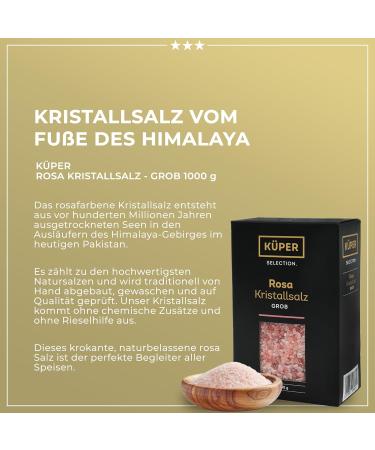 K per Selection 1000g Pink Coarse Salt - Natural Sea Salt for Seasoning & Salt Mill | International Shipping - Buy Online on GoSupps.com