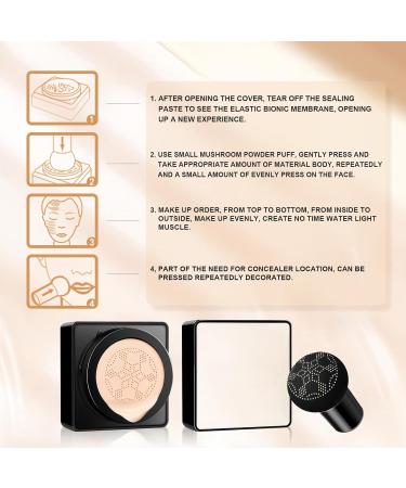 Ursoulney Air Cushion CC Cream - Long-Lasting Brightening Mushroom Head BB Cream Foundation for Face Makeup, Moisturizing Full Coverage Self Adjusting Concealer for Even Skin Tone (Natural, 1 PCS) - Buy Online on GoSupps.com