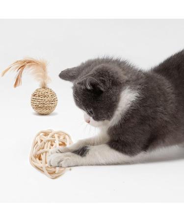 Shengruili Sisal Ball Catz - 6 Eco-Friendly Interactive Cat Toy Balls for Playful Pets - Buy Online on GoSupps.com