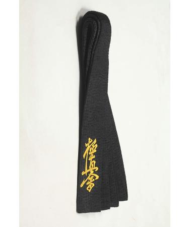 KYOKUSHINKAI Japanese Karate Black Belt - 300cm Length | Shihan Satin Embroidery - Buy Online on GoSupps.com