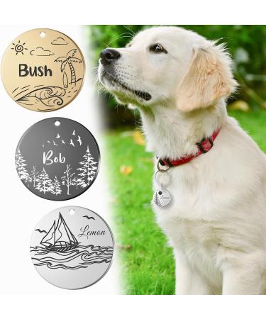 Personalized Kodinsiivous Dog Brand: Engraved Stainless Steel Round Collar Tag (30mm) - Custom Name & Design for Dogs & Cats - Buy Online on GoSupps.com