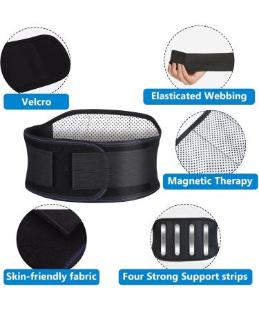 Buy Self-Warming Lordosis Back Bandage & Waist Trainer | Pain Relief for Herniated Disc Sciatica & Scoliosis - Adjustable Belly Control Belt in Schwa Black - Buy Online on GoSupps.com