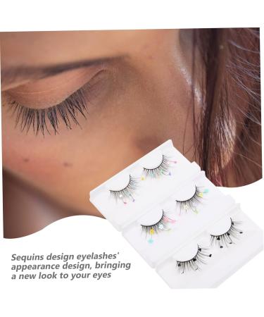 Beavorty 3 Pairs sequin false eyelashes pride outfit cosplay lashes color lashes fake lashes natural colored eyelashes pride makeup colored lashes flower stickers girl Miss Imitation - Buy Online on GoSupps.com