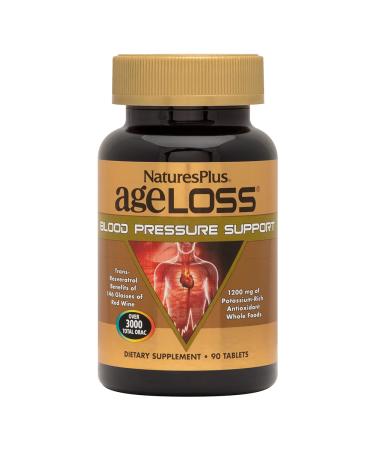 NaturesPlus AgeLoss Blood Pressure Support - 90 Tablets - with Trans-Resveratrol & 1200 mg of Whole Foods - Vegetarian Gluten Free - 30 Servings