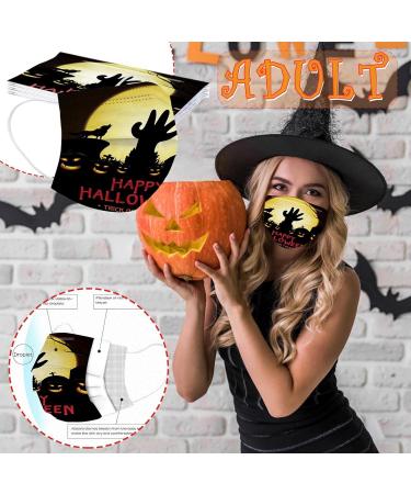 3 Ply Disposable_Face_Mask with Halloween Cute Pattern Design Comfortable Covers Suitable For Adults Outdoor Use Protection - Buy Online on GoSupps.com