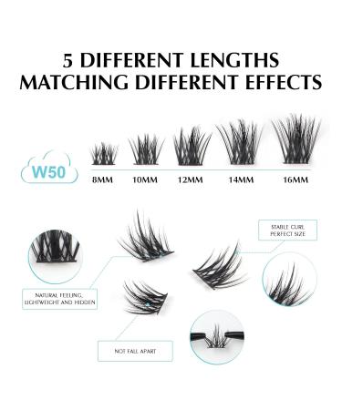 Oreola Individual Eyelashes Manga - 144 Cluster Set with Bond Seal Remover & Tweezers | DIY D Curl 8-16mm Extensions - International Shipping - Buy Online on GoSupps.com