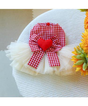 Bt Bear X-Small Red Love Tutu Dress for Small Dogs & Cats - Puppy Skirt Princess Dress Wedding Outfit - Buy Online on GoSupps.com