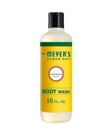 Mrs. Meyer's Moisturizing Body Wash for Women and Men, Biodegradable Shower Gel Formula Made with Essential Oils, Honeysuckle Scent, 16 oz