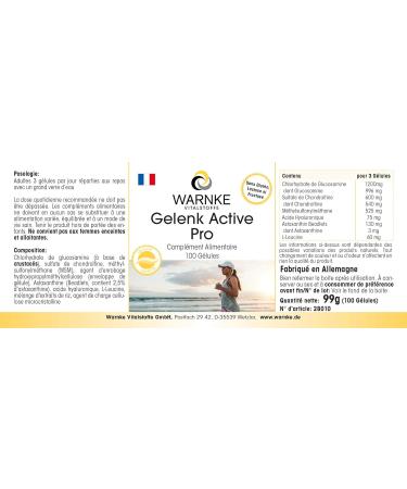 WARNKE VITAL SUBSTANCES Probed capsule high dosage with glucasamine chonroitine & Hyaluronic acid 100 capsule Warnke Vitals German pharmacists qualitia - Buy Online on GoSupps.com