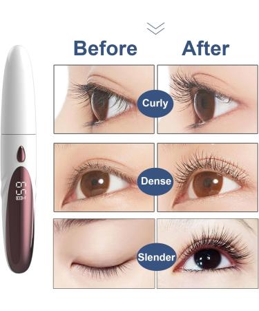 Heated Eyelash Curler Double-Sided Anti-Burn Electric Eyelash Curler 4 Temp Settings Heated Lash Curler Rechargeable Eyelash Curlers with Comb for Women Gifts White 1 Set - Buy Online on GoSupps.com
