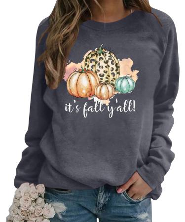 Yihaojia Womens Thanksgiving Shirts Girls Cute Pumpkin Graphic Tee Blouse Mom Dressy Casual Holiday Tshirt Dark Gray#23 XX-Large - Buy Online on GoSupps.com