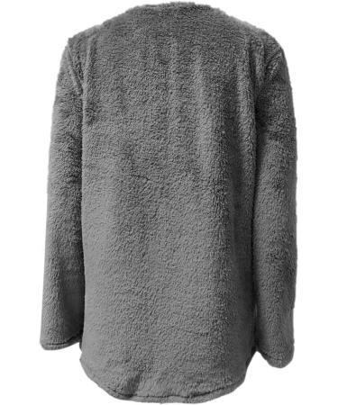 AMhomely Women's Plus Size Double Fleece Hooded Jumper - Soft Teddy Fleece, V Neck Sweatshirt with Pocket - 01 Grey XXL - Buy Online on GoSupps.com